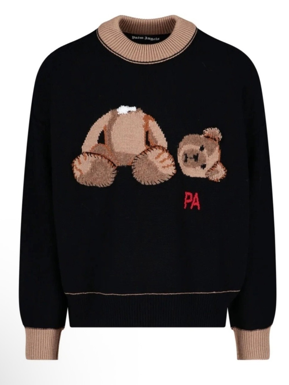 Palm Angels Bear Intrasia
Jumper in Black Virgin Wool size L Authentic